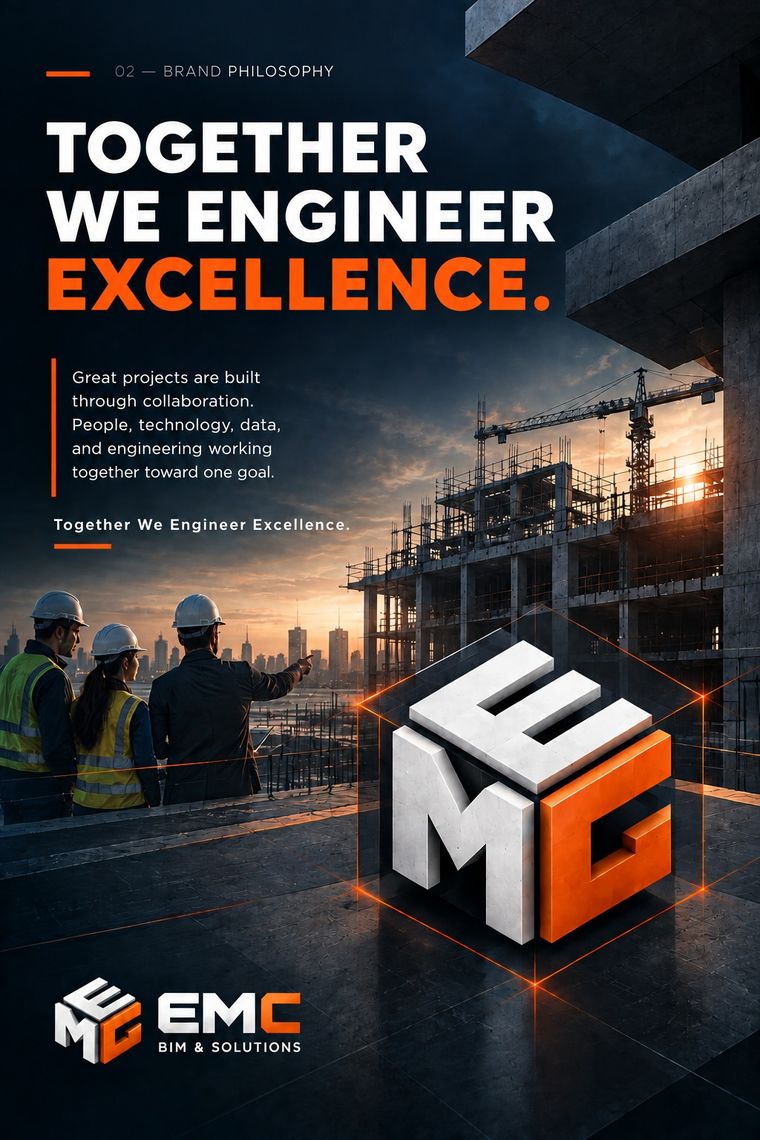 EMC campaign poster — engineers on site