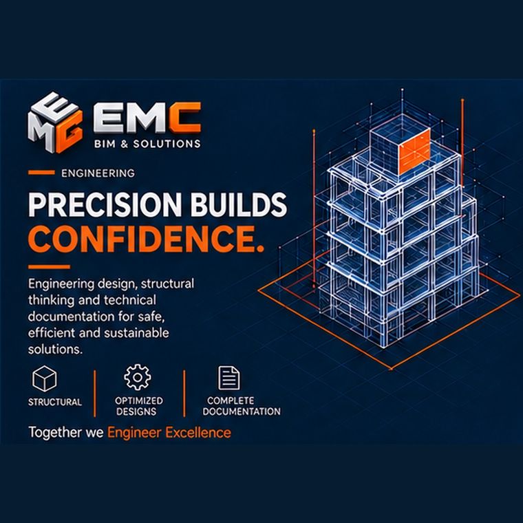 EMC campaign poster — Precision builds confidence