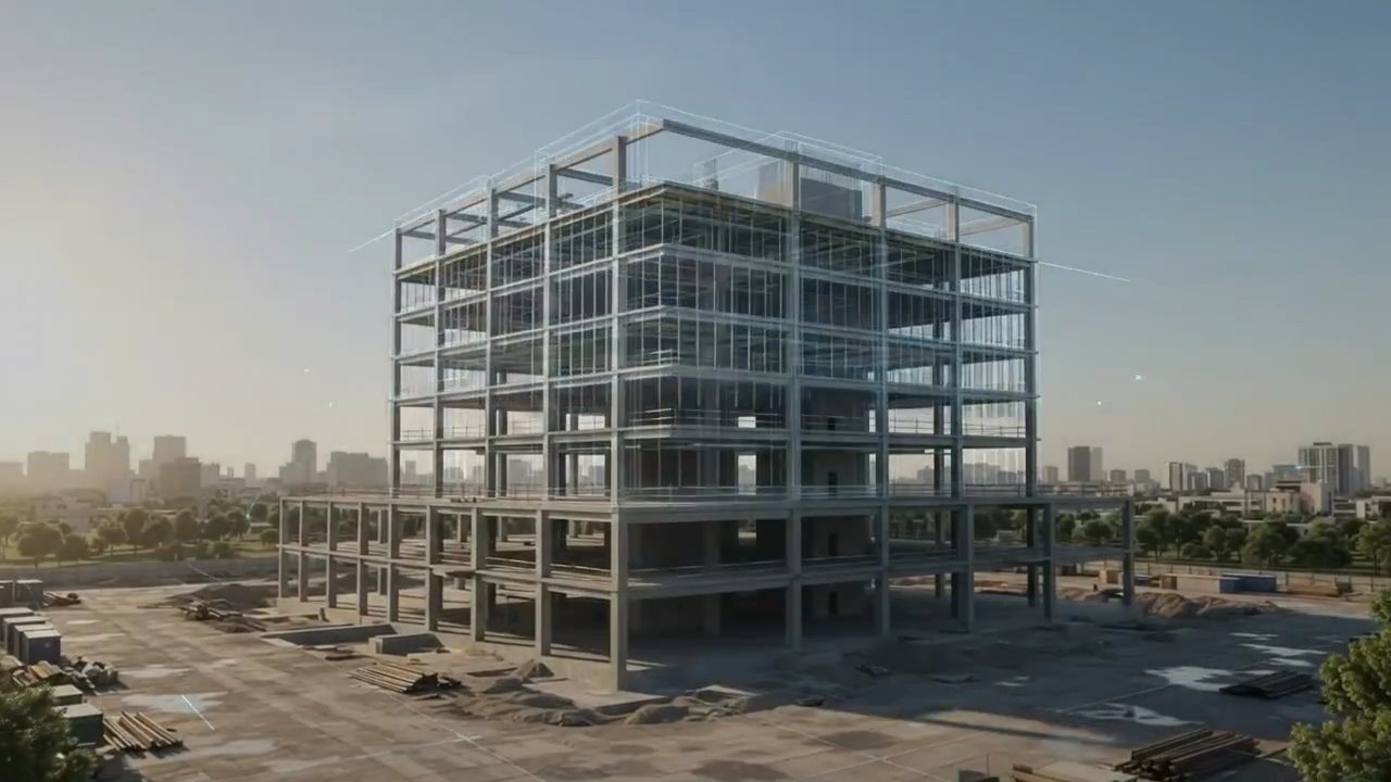 BIM model placed on the project site